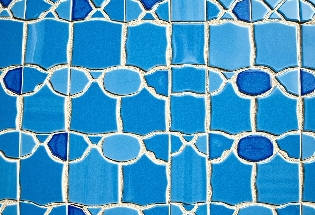 Close-up of intricate traditional Turkish blue tile mosaic pattern